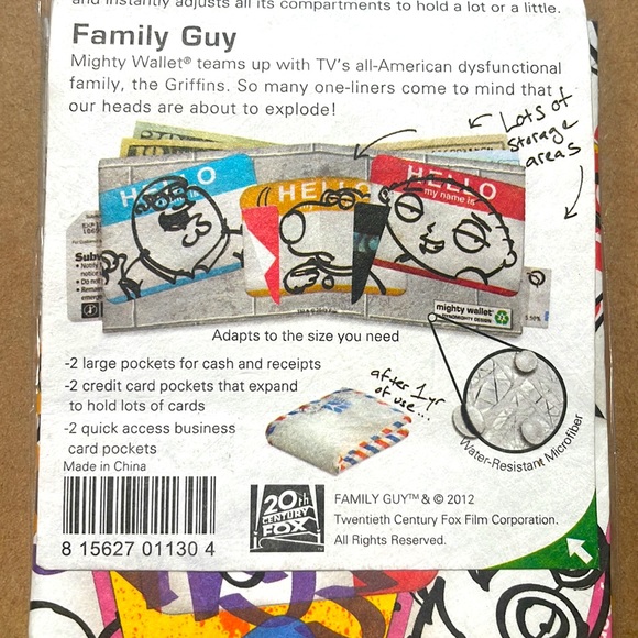 MIGHTY WALLET: FAMILY GUY TYVEK WALLET - Picture 5 of 7